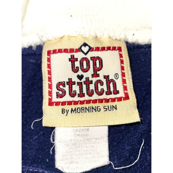 VTG Top Stitch by Morning Sun Double Crew Embroidered Christmas Sweatshirt L USA - Picture 6 of 7